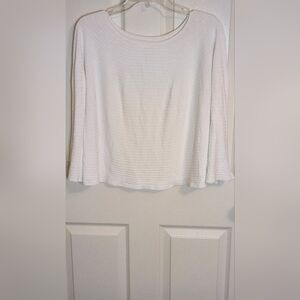Unbranded L White Italy Ribbed Lngslv Viscose Microfiber Women’s Top Sweater